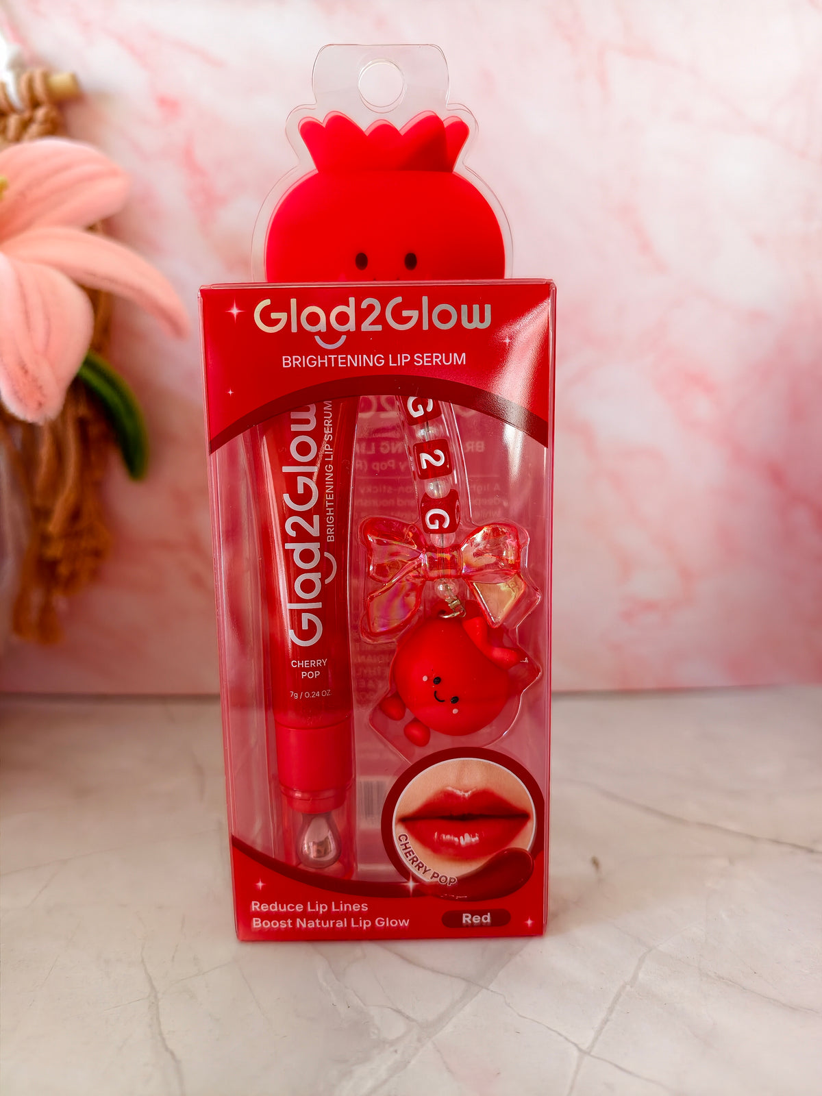 Glad2glow Brightening Charm Lip Serum Cherry Pop