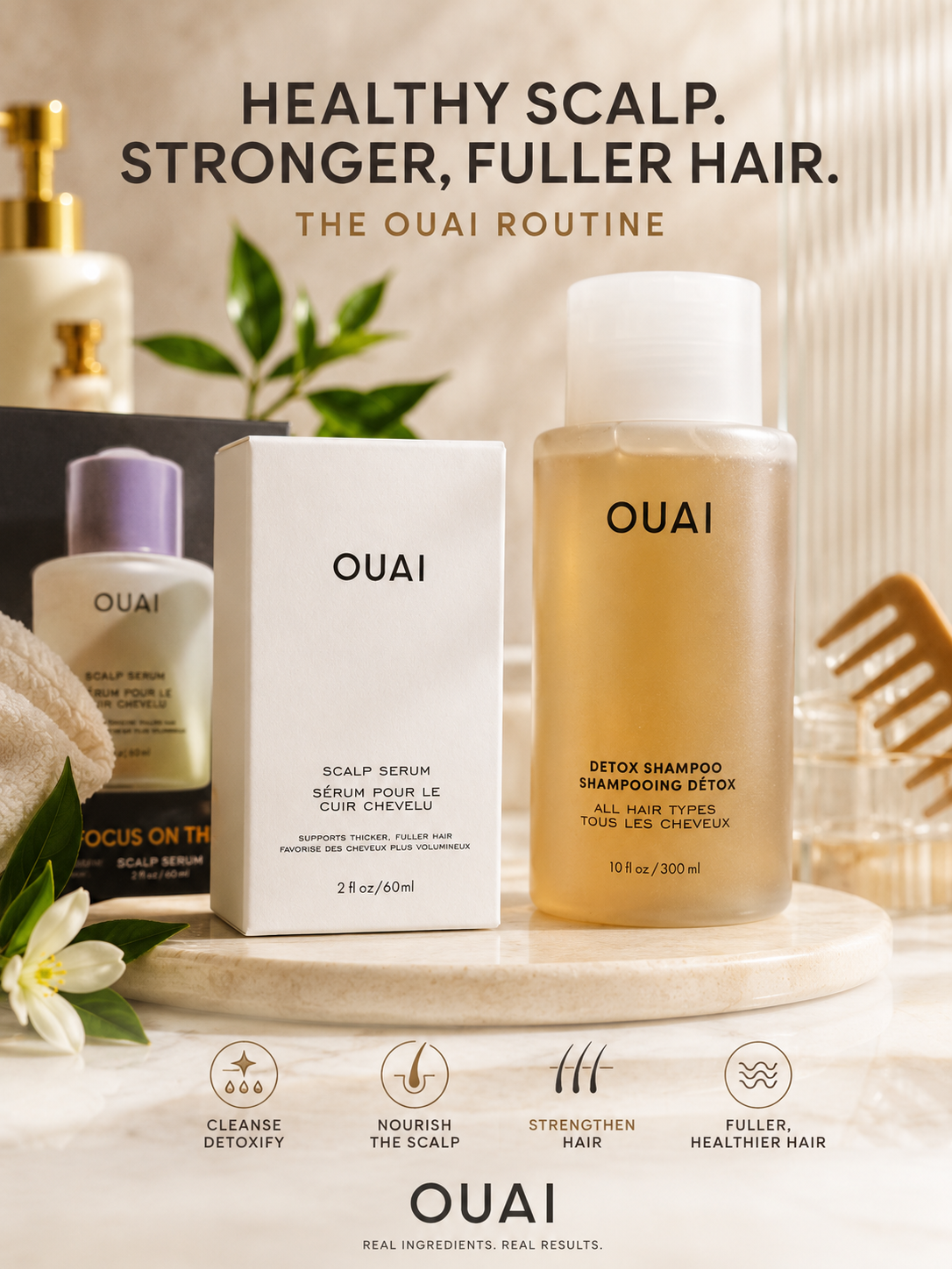OUAI Healthy Scalp Duo – Detox Shampoo & Scalp Serum