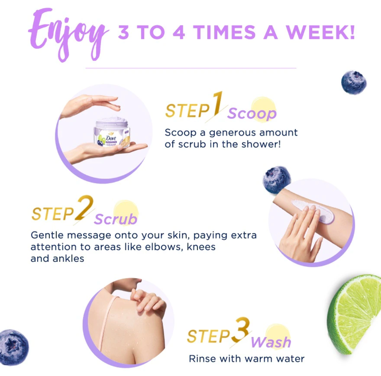 Dove Body Scrub Blueberry &Lime