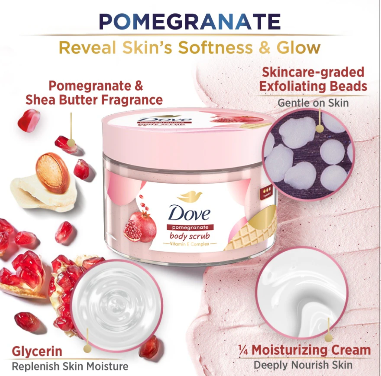Dove Body Scrub Pomegranate